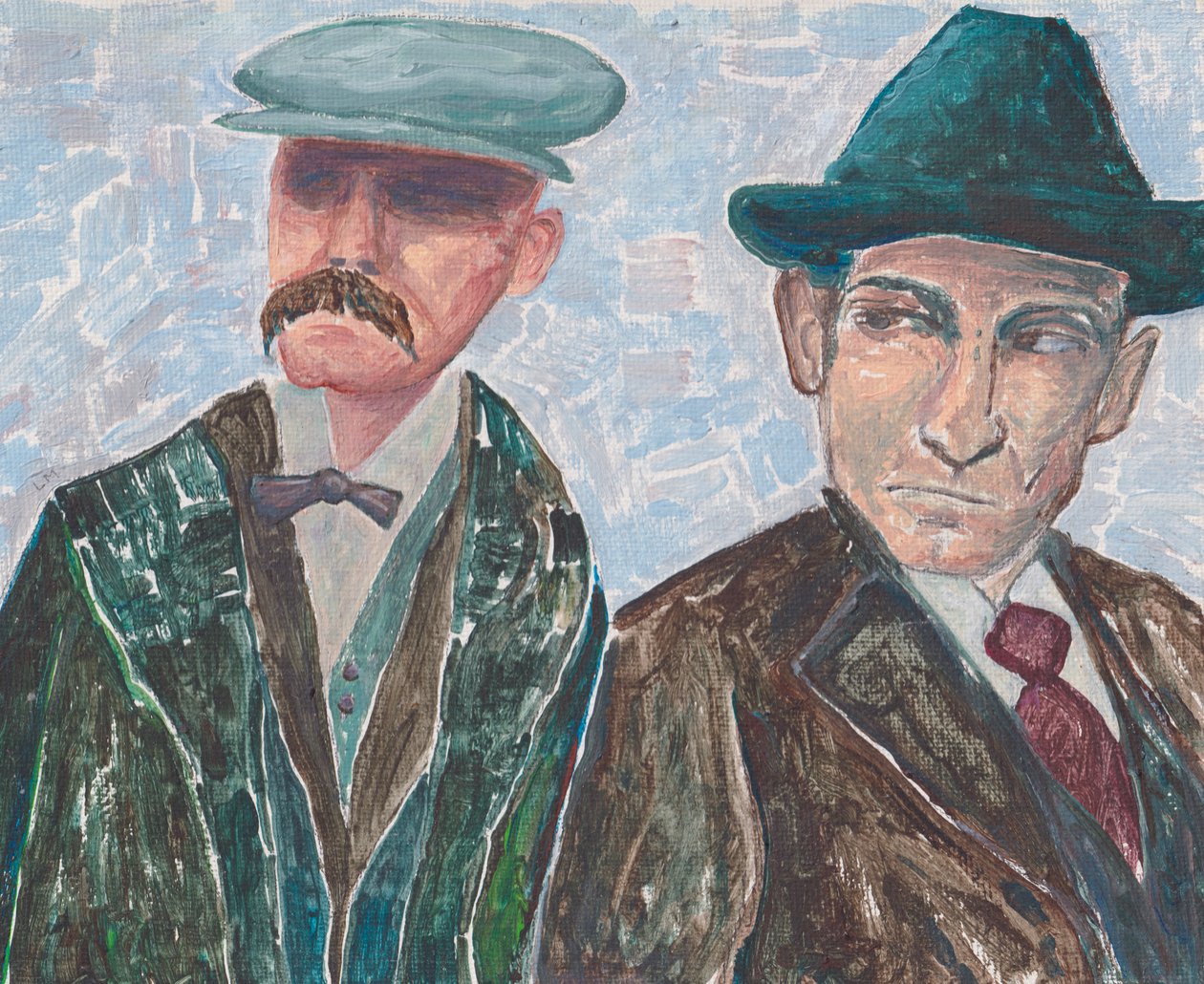Sacco amp; Vanzetti, ca. 2019 (akryl på lerret) av Laurie Michaels