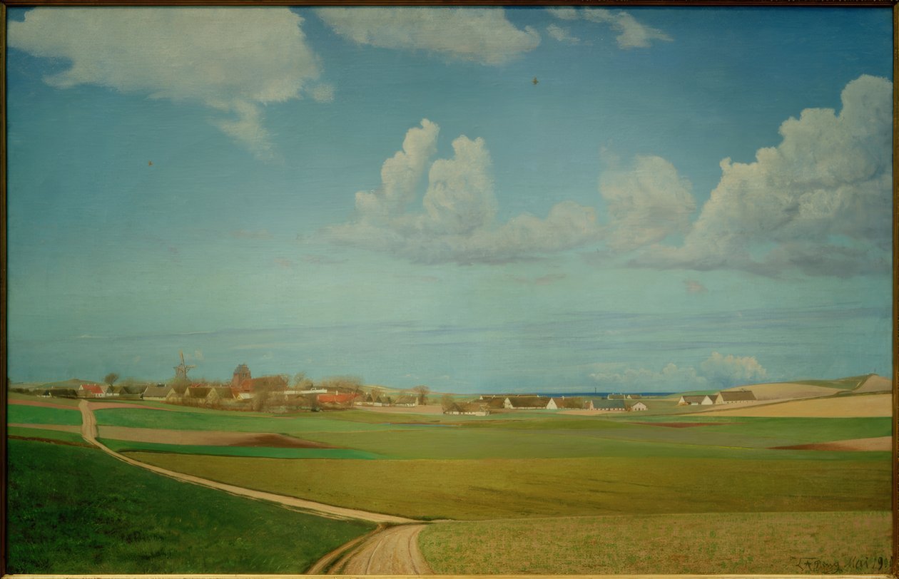 Utsikt over byen Melby av Laurits Andersen Ring