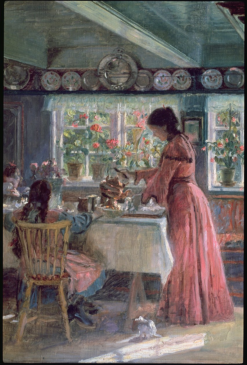 Pouring the Morning Coffee, 1906 av Laurits Regner Tuxen