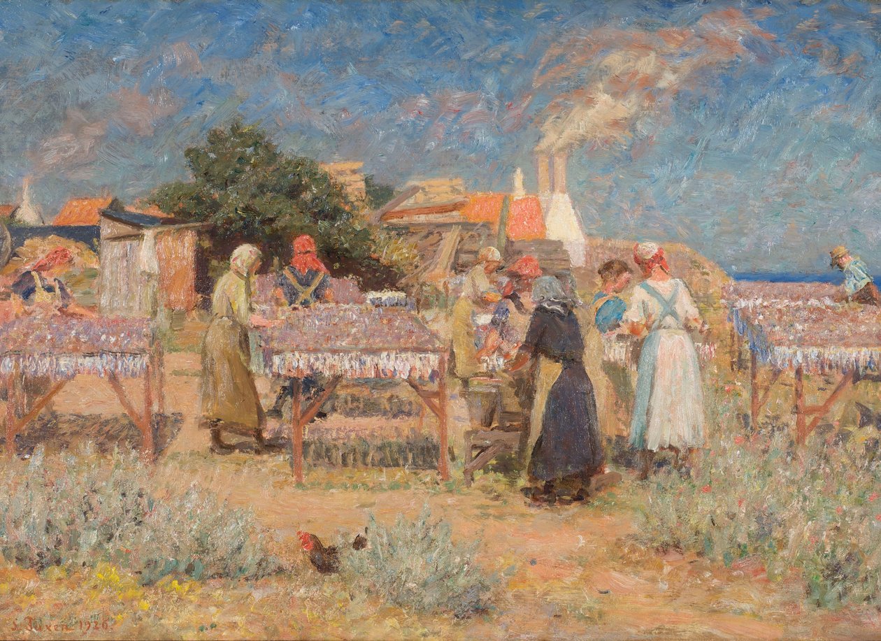 Soltørkende sild av Laurits Regner Tuxen