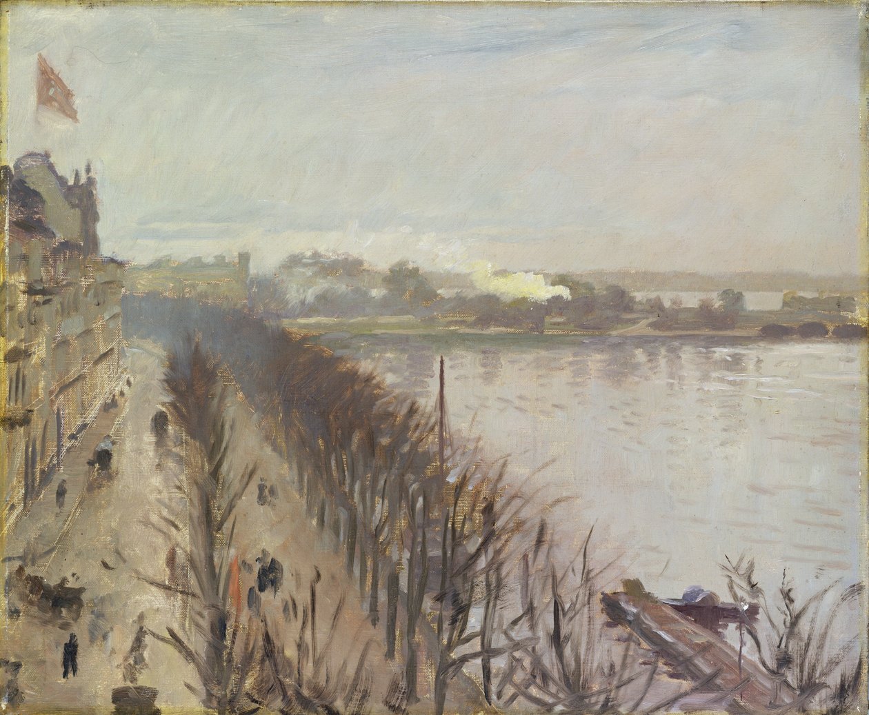 Indre Alster og Neuer Jungfernstieg i Hamburg av Laurits Regner Tuxen