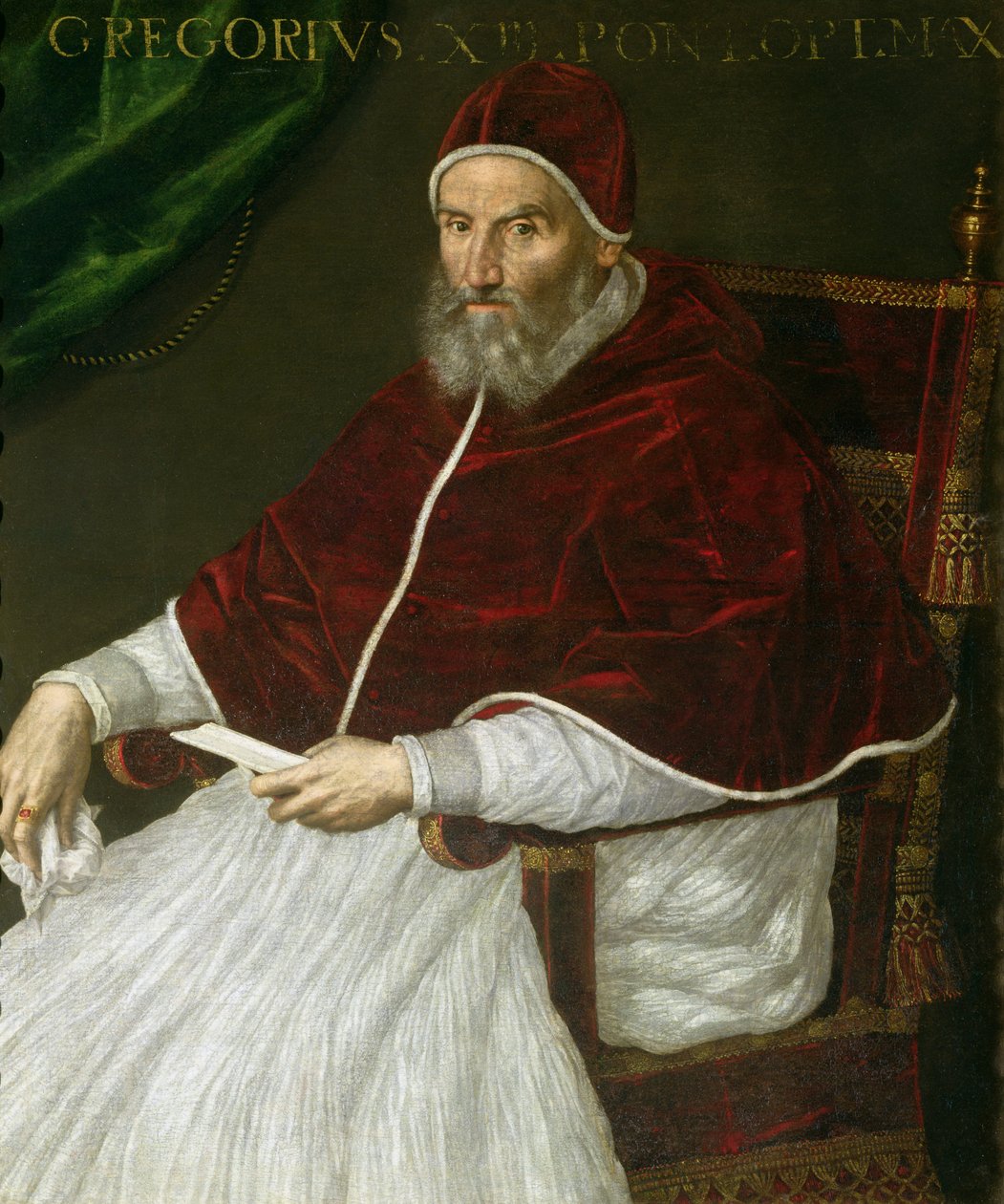 Portrett av pave Gregor XIII (Ugo Buoncompagni) (1502-85) av Lavinia Fontana