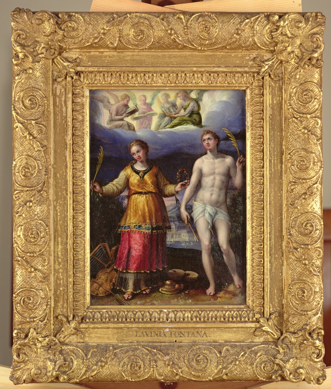 St.Sebastian og St.Cecilia (olje på kobber) av Lavinia Fontana