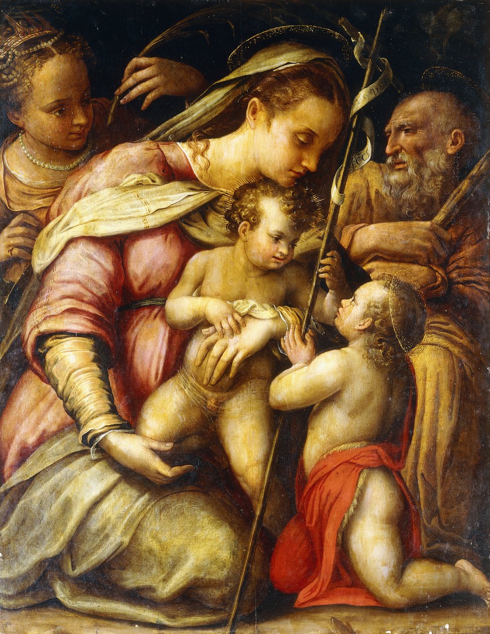 Den hellige familie med spedbarnet St. Johannes døperen og St. Katarina, av Lavinia Fontana