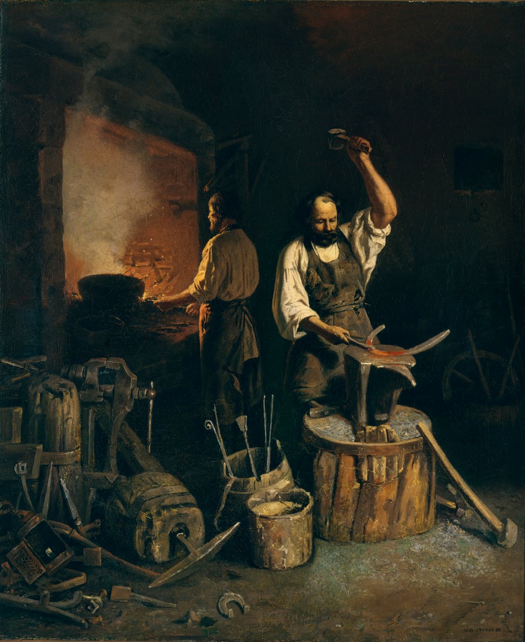 The Forge, 1845 av Lavr Kuzmich Plakhov