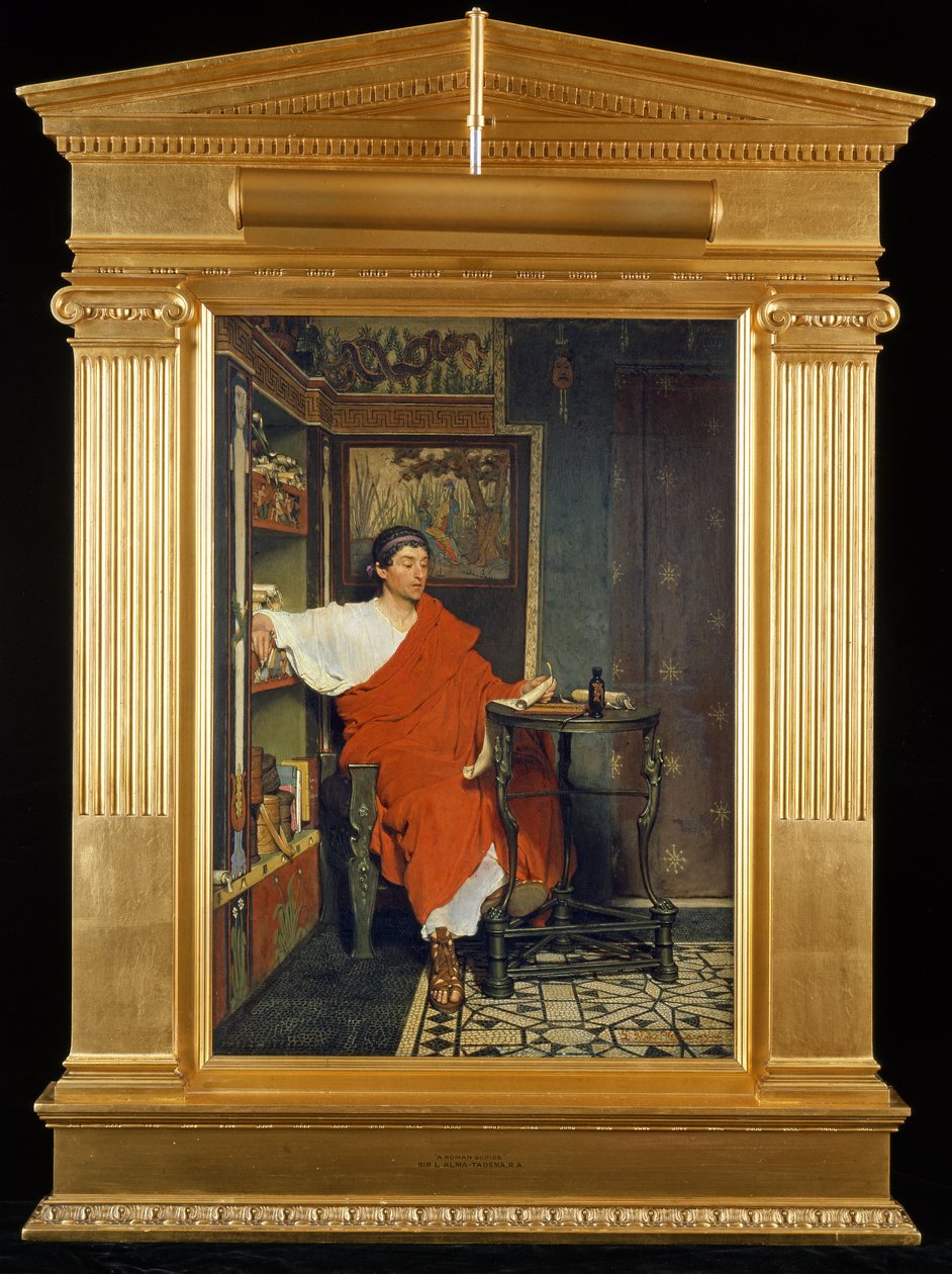A Roman Scribe Writing Dispatches, 1865 av Lawrence Alma Tadema