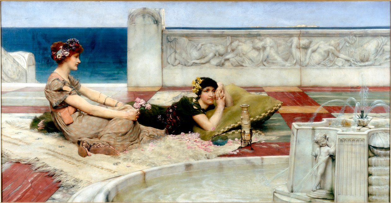 Kjærlighet i lediggang, ca. 1891 av Lawrence Alma Tadema
