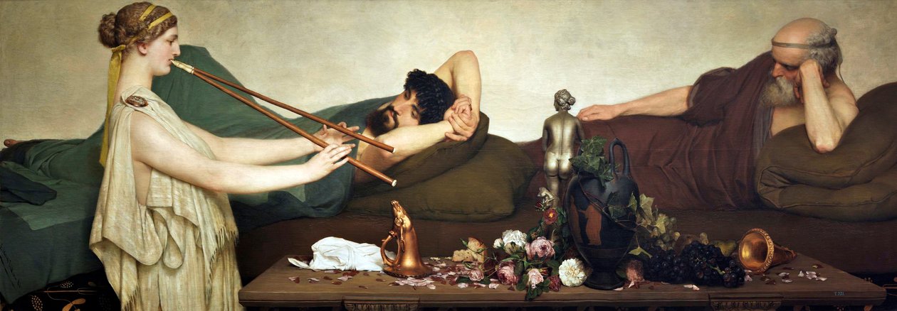 Escena pompeyana o La siestan Engelsk: Pompeian Scene or The Siestan av Lawrence Alma Tadema