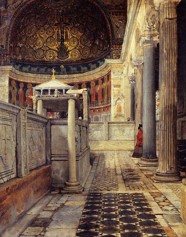Interiør i kirken San Clemente, romersk av Lawrence Alma Tadema