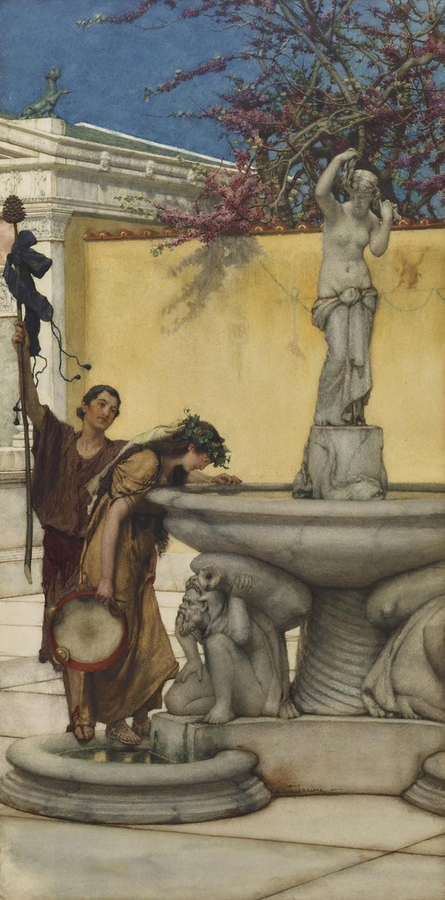 Twixt Venus and Bacchus, 1882 (wc på papir) av Lawrence Alma Tadema