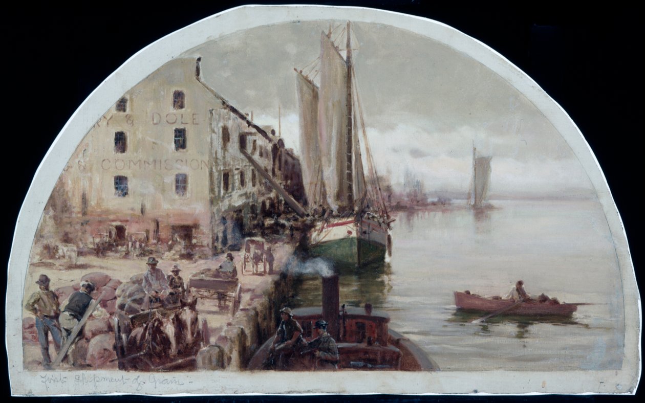 Den første kornheisen i Chicago, 1838, 1900 av Lawrence Carmichael Earle