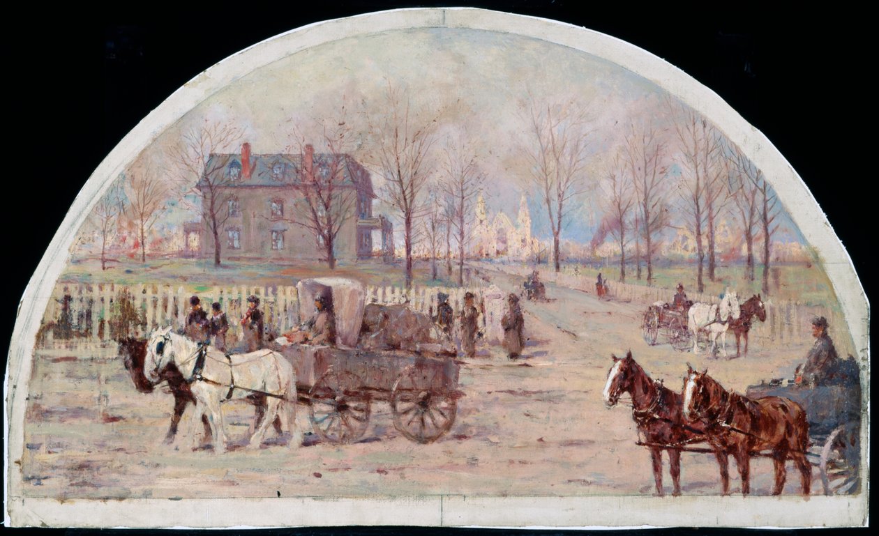 Ogden-residensen etter brannen i 1871, 1900 av Lawrence Carmichael Earle