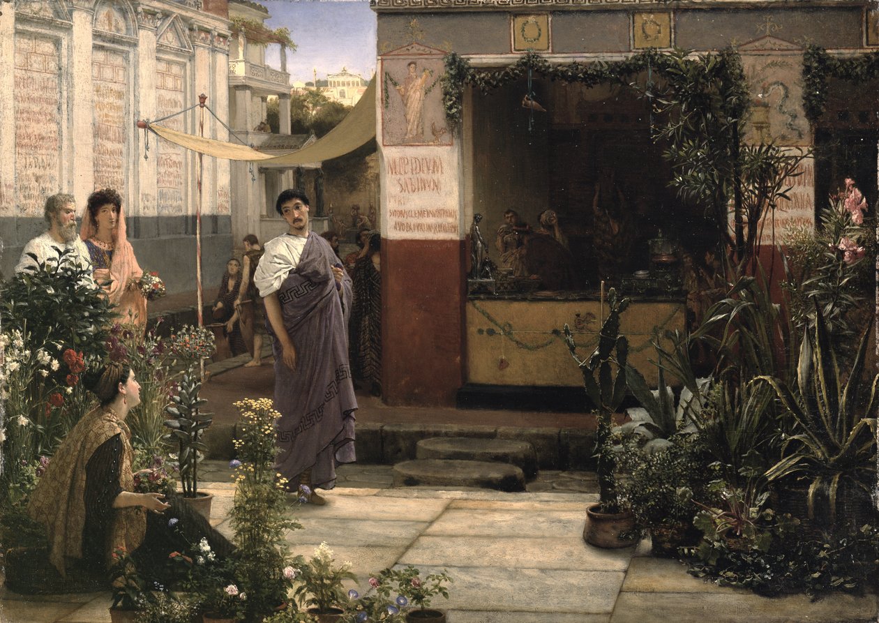 Et romersk blomstermarked av Lawrence Alma Tadema