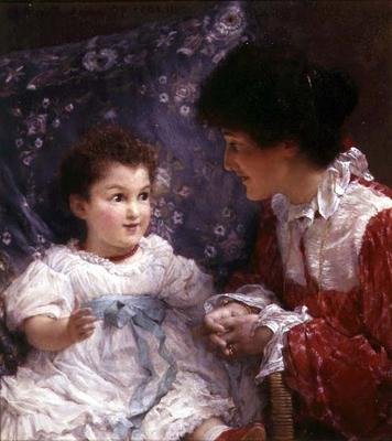 Portrett av fru George Lewis og datteren hennes Elizabeth av Lawrence Alma Tadema