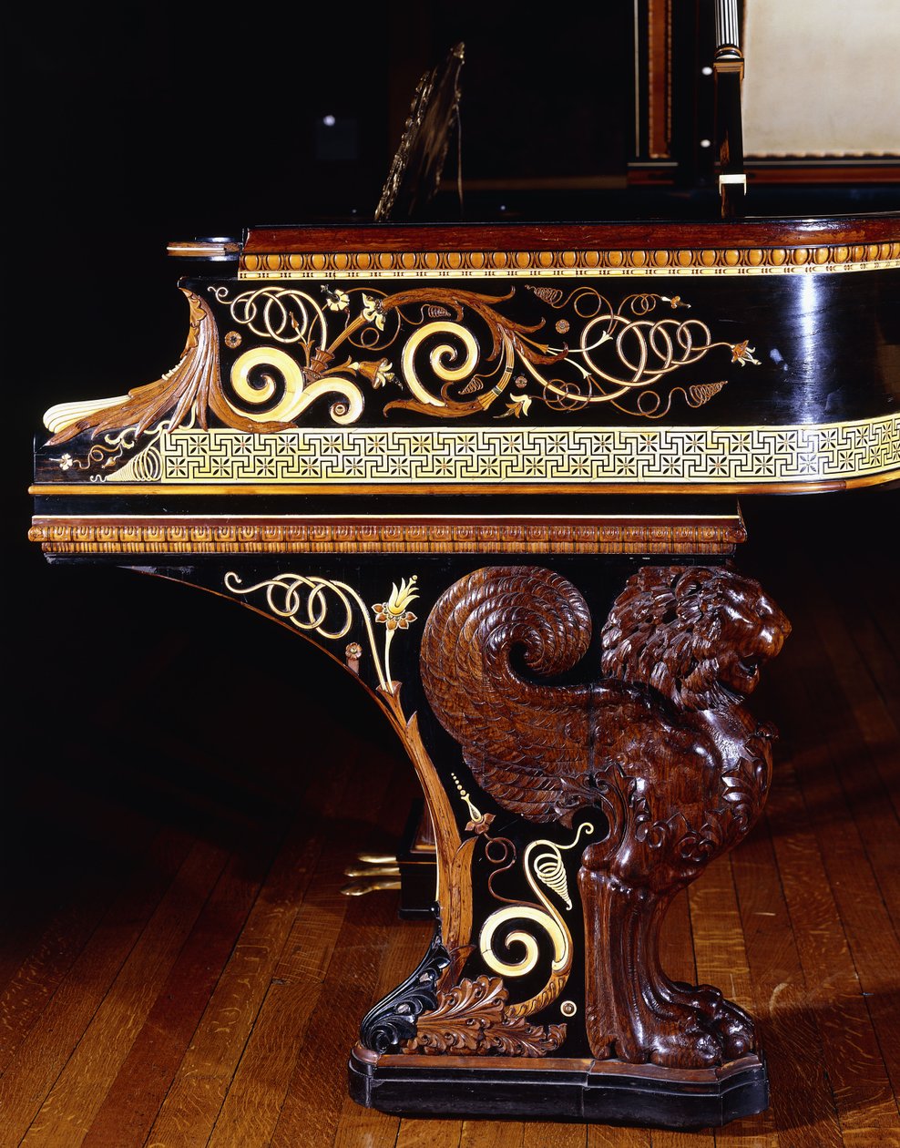En svært viktig pianoforte designet av Sir Lawrence Alma-Tadema, handling av Steinway New York. Bygget i 1887, 1887 av Lawrence Alma Tadema