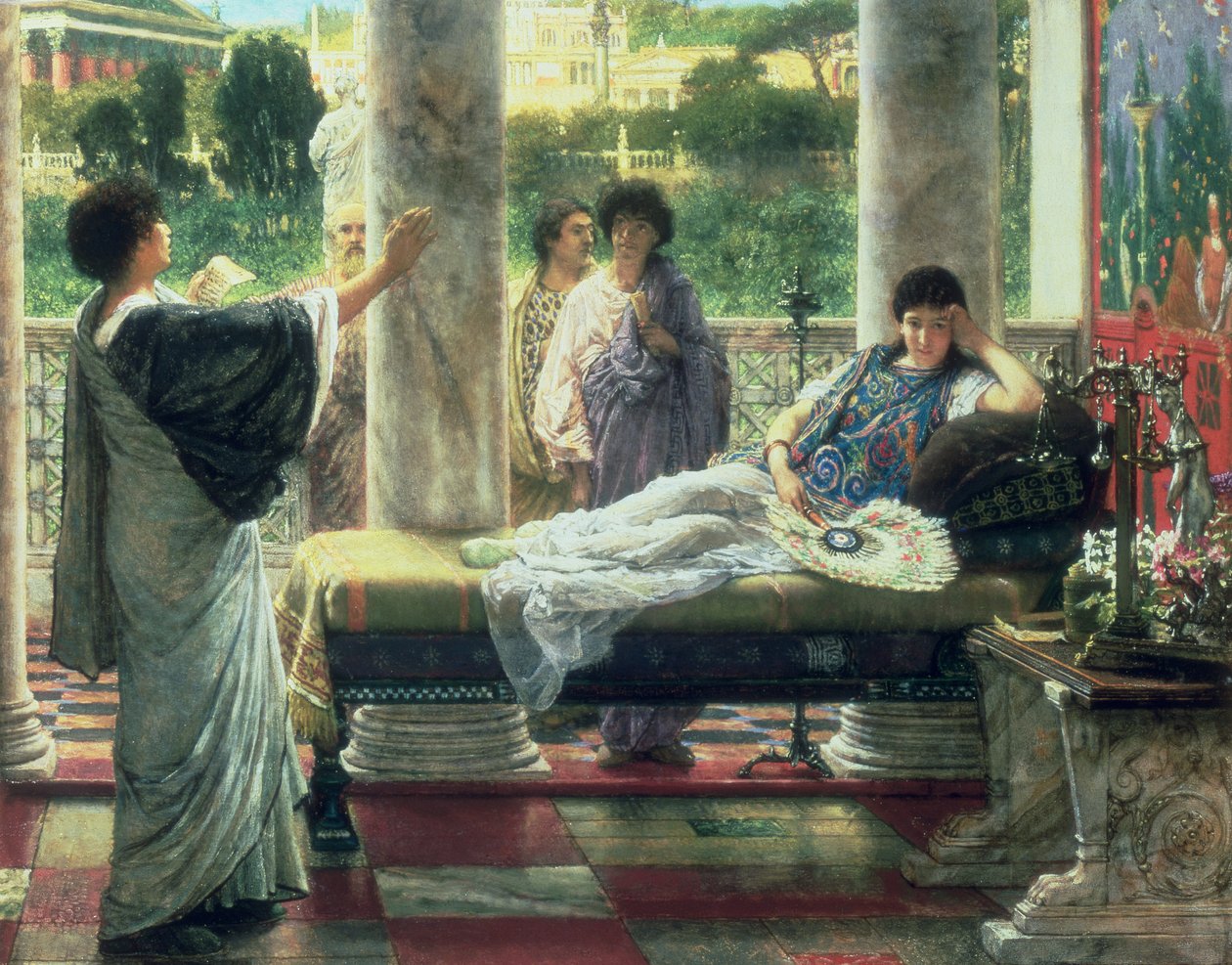 Catullus leser diktene sine i Lesbias hus, 1870 av Lawrence Alma Tadema