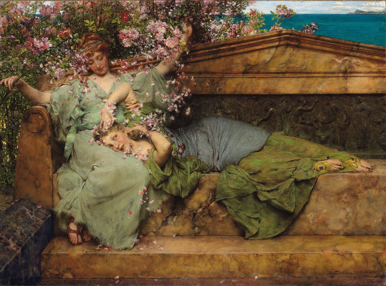 I en rosehage, av Lawrence Alma Tadema