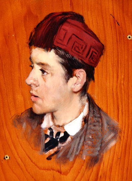 Sir Herbert Thompson, Bart., ca. 1877 (olje på panel) av Lawrence Alma Tadema