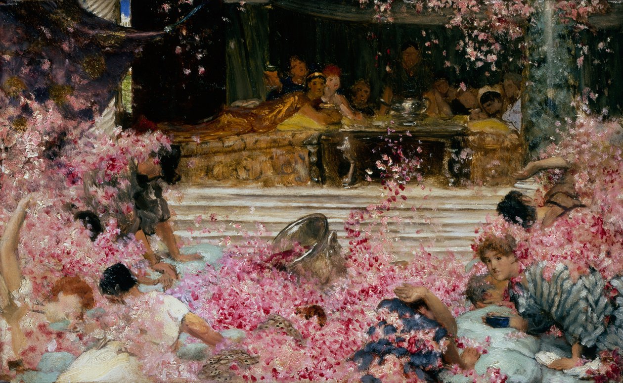 Studie for The Roses of Heliogabalus, ca. 1888 (olje på lerret) av Lawrence Alma Tadema
