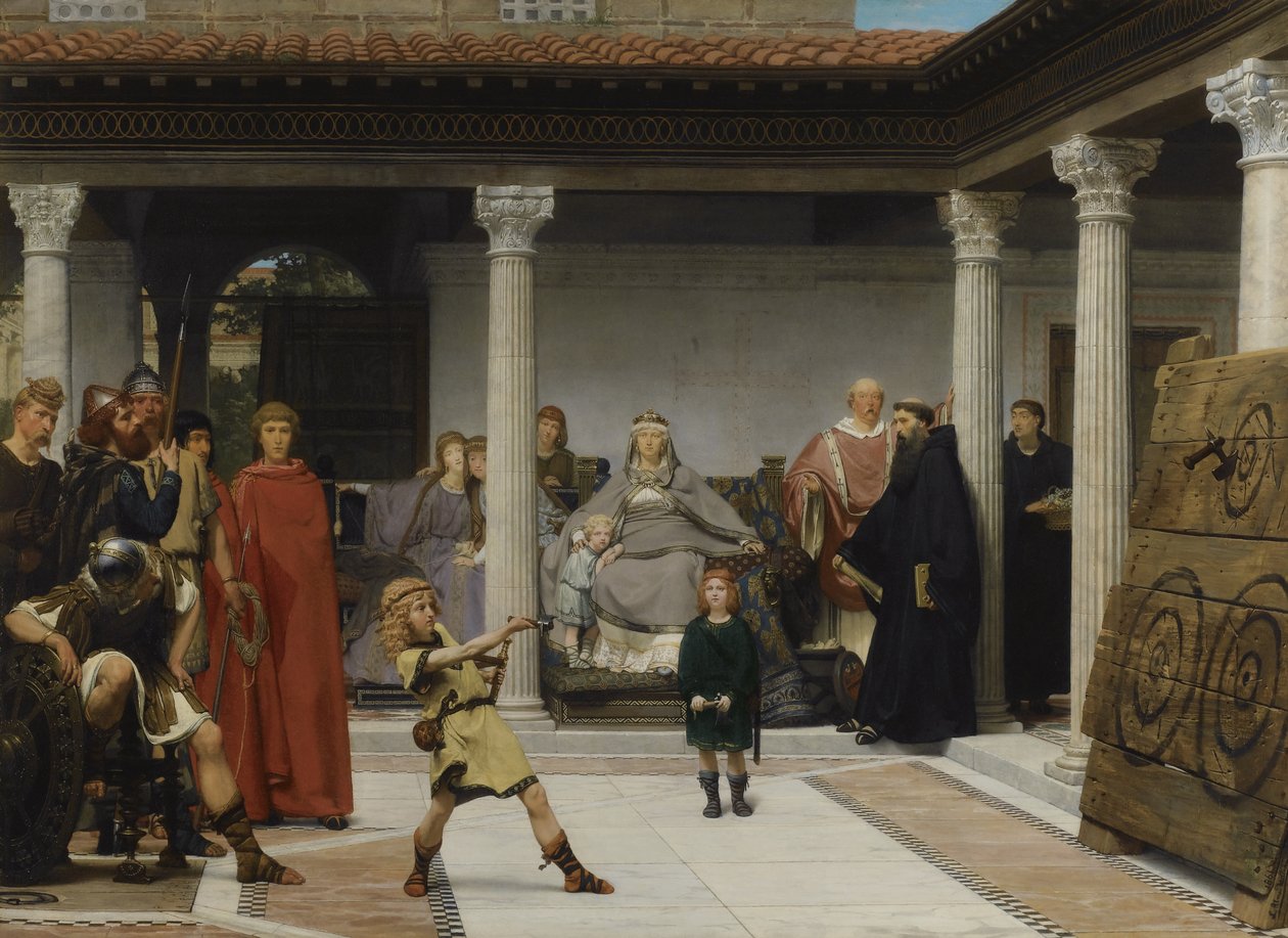 Utdannelsen til barna til Clovis, 1861 av Lawrence Alma Tadema