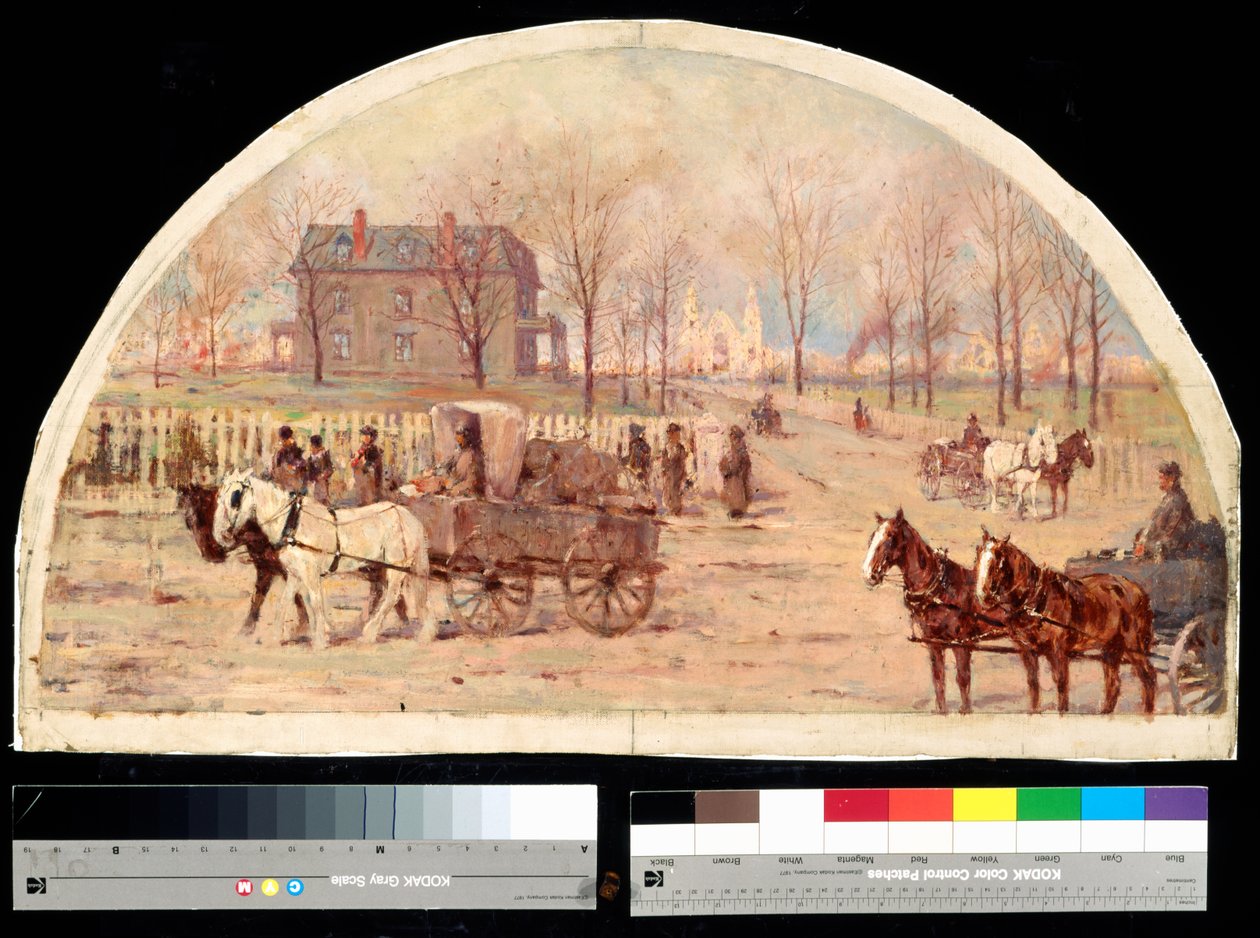 Ogden Residence etter brannen i 1871 (olje på lerret) av Lawrence Carmichael Earle