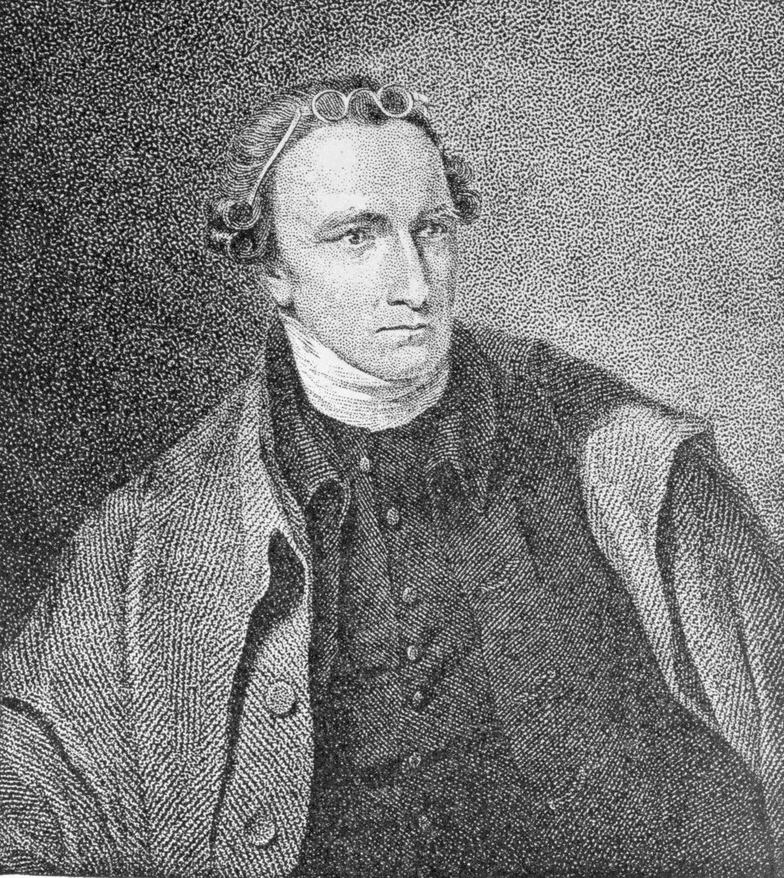 Portrett av Patrick Henry, gravert av William Satchwell Leney (1769-1821) fra et trykk i Analectic Magazine, desember 1817 av Lawrence Sully