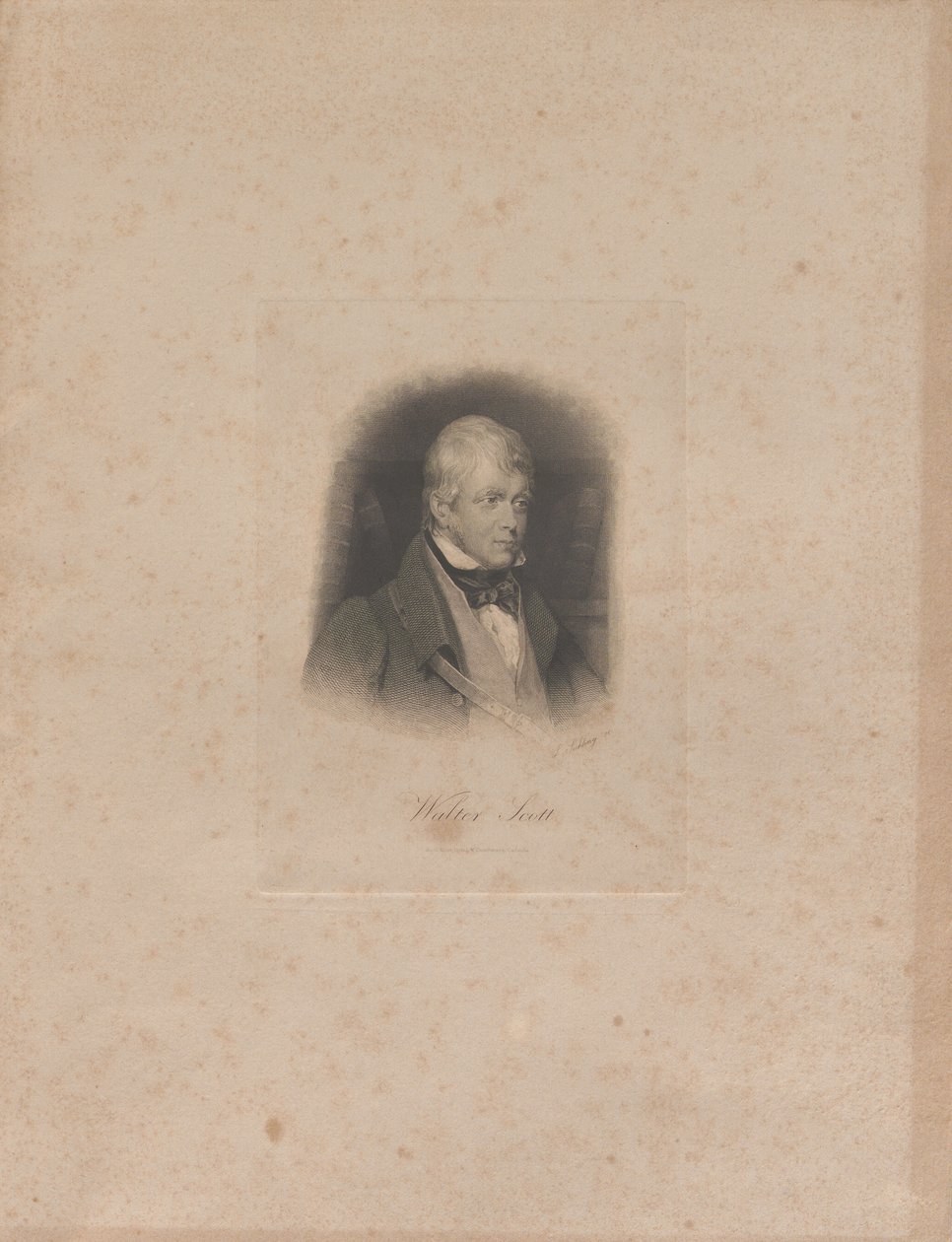 Portrett av den historiske romanforfatteren og poeten Sir Walter Scott 1771-1832, ca. 1840. av Lazarus Gottlieb Sichling