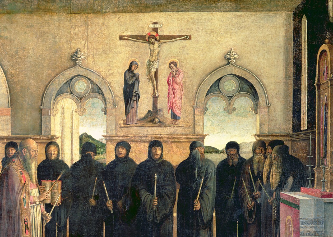 The Funeral of St. Jerome, ca. 1470-1472 olje på lerret detalj av 61140 av Lazzaro Bastiani