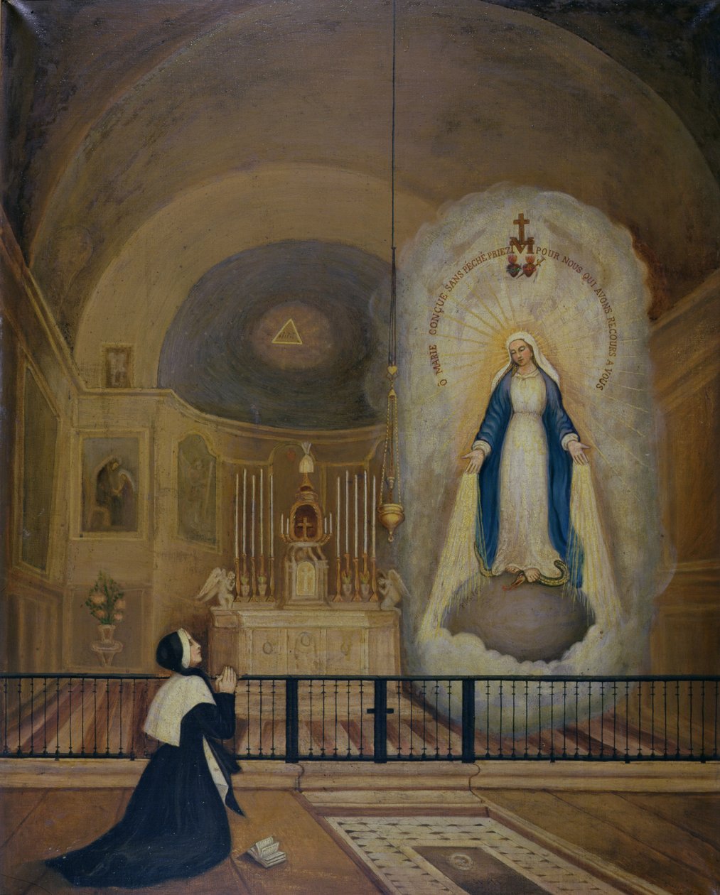 Jomfruens åpenbaring til St. Catherine Laboure (1806-76) 31. juli 1830, 1835 av Le Cerf
