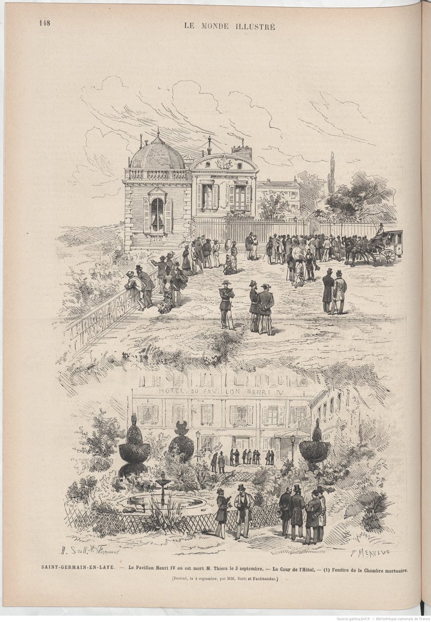 Henri IV -paviljongen der M. Thiers døde av Le Monde illustré