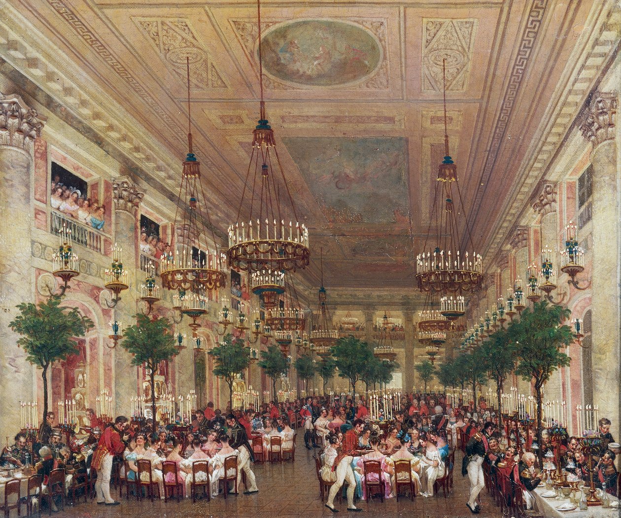 Bankett gitt på Tuileriene for ekteskapet til Leopold I med prinsesse Louise Marie av Orleans av Le Baron Attalin