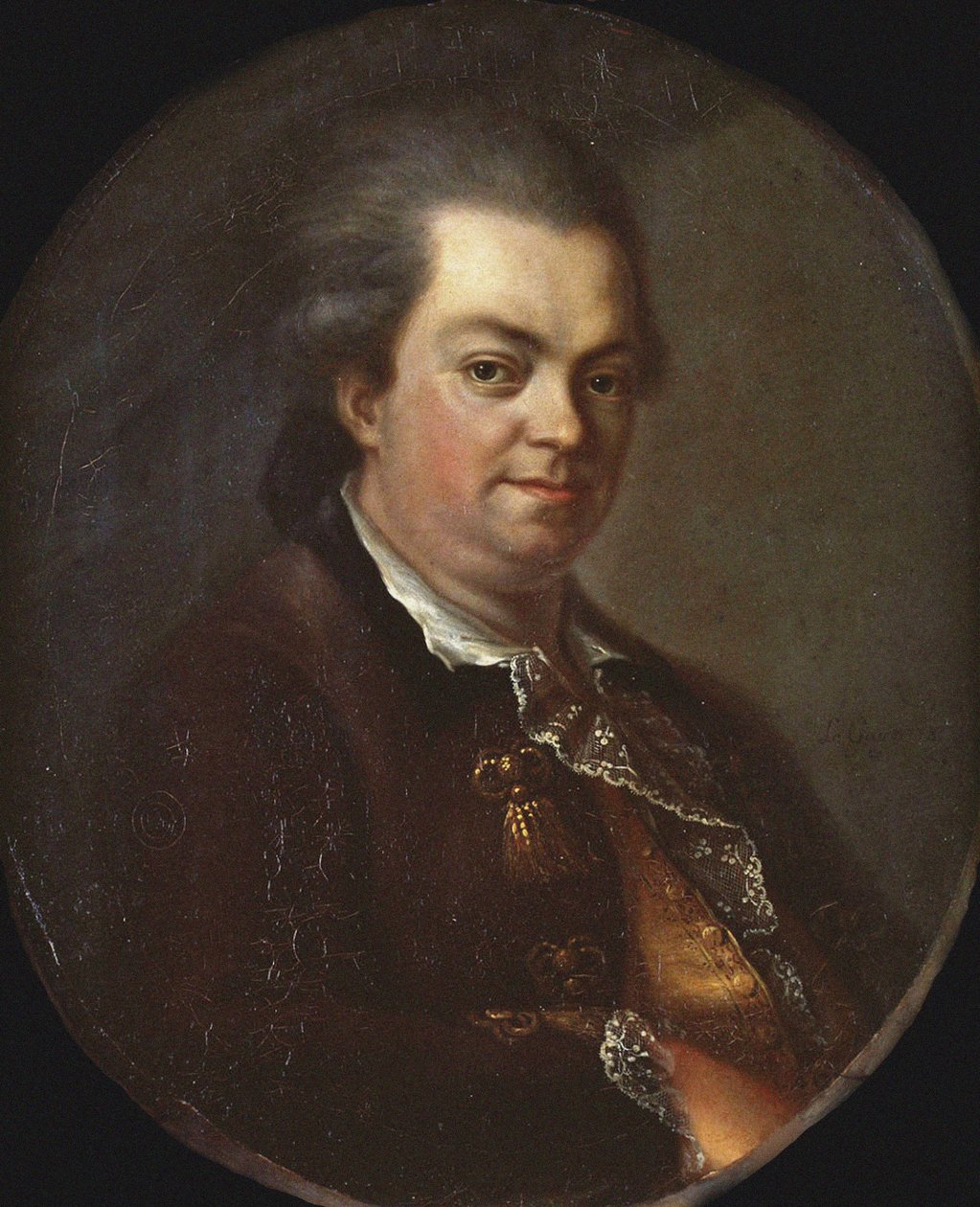 Portrett av Joseph (Giuseppe) Balsamo, kalt Alessandro, greve av Cagliostro (1743-1795), eventyrer og grunnlegger av en frimurerrite kalt egyptisk - av Le Gay (aktiv 1778-1804) olje på lerret av Le Gay