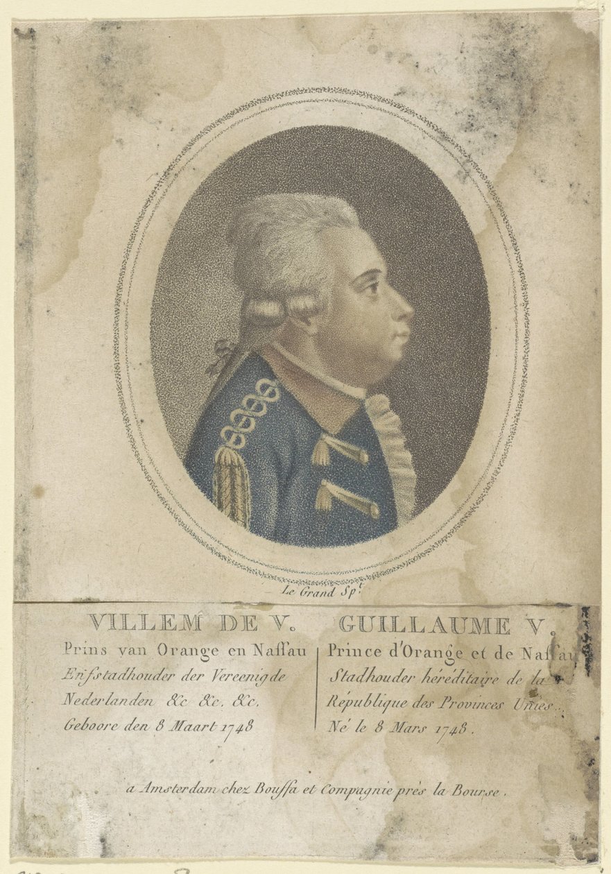 Portrett av William V, Prince of Orange-Nassau av Le Grand