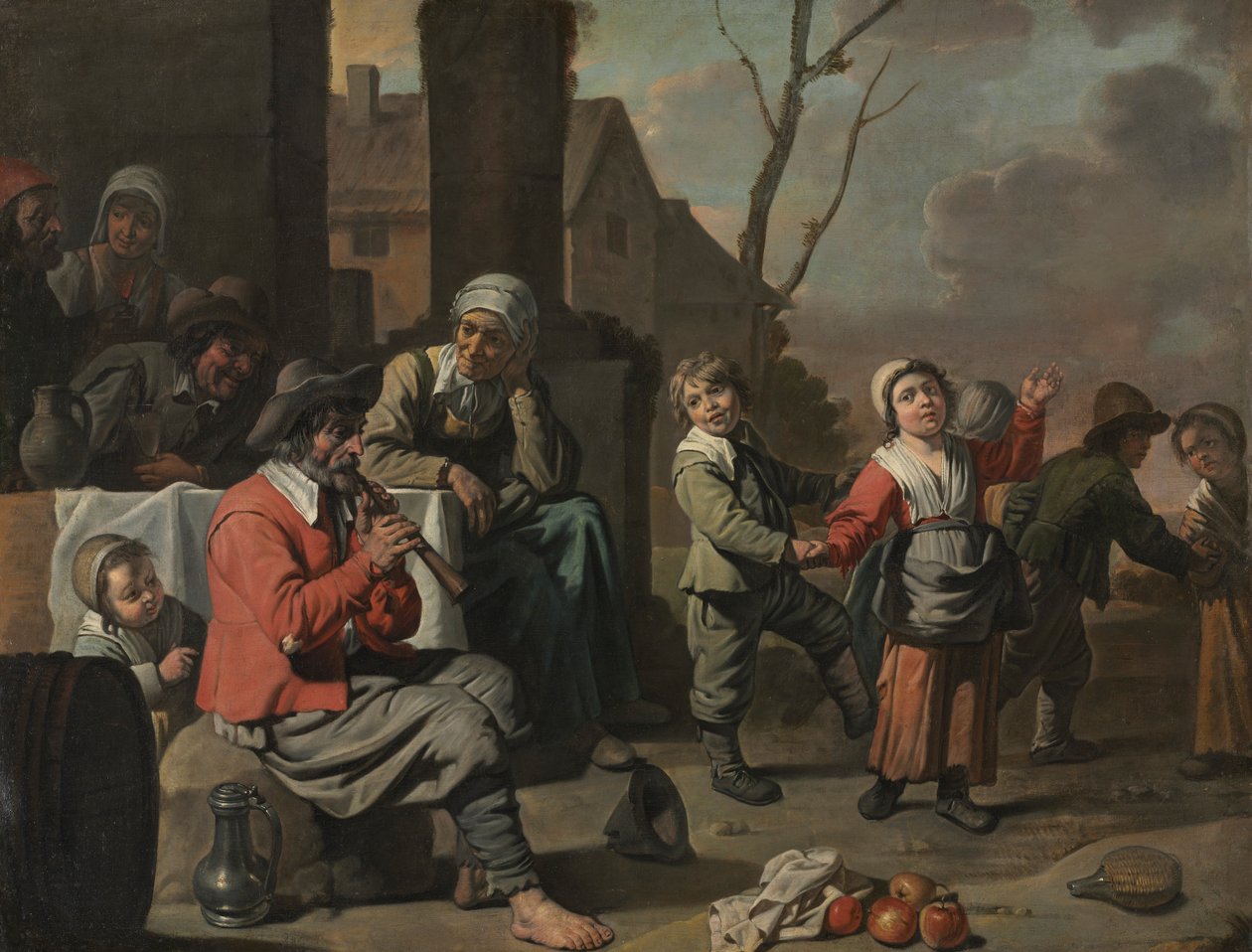 Bondebarn som danser, 1650-tallet. av Le Nain