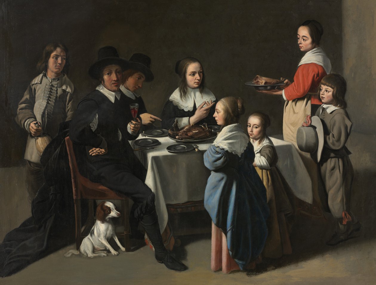 Et familiemåltid, ca. 1645-55 av Le Nain Brothers