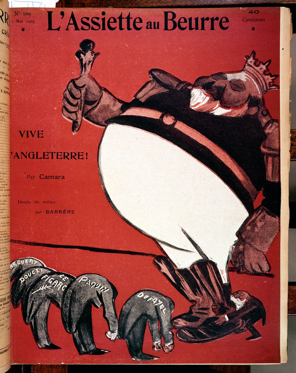 Karikatur av kong Edward VII (1841-1910) på tidspunktet for Entente Cordiale mellom Frankrike og Storbritannia, omslag fra 