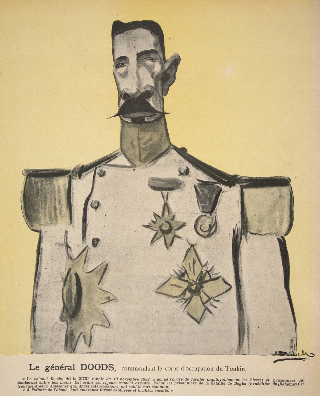 General Doods, kommanderende for okkupasjonskorpset til Tonkin, illustrasjon fra 