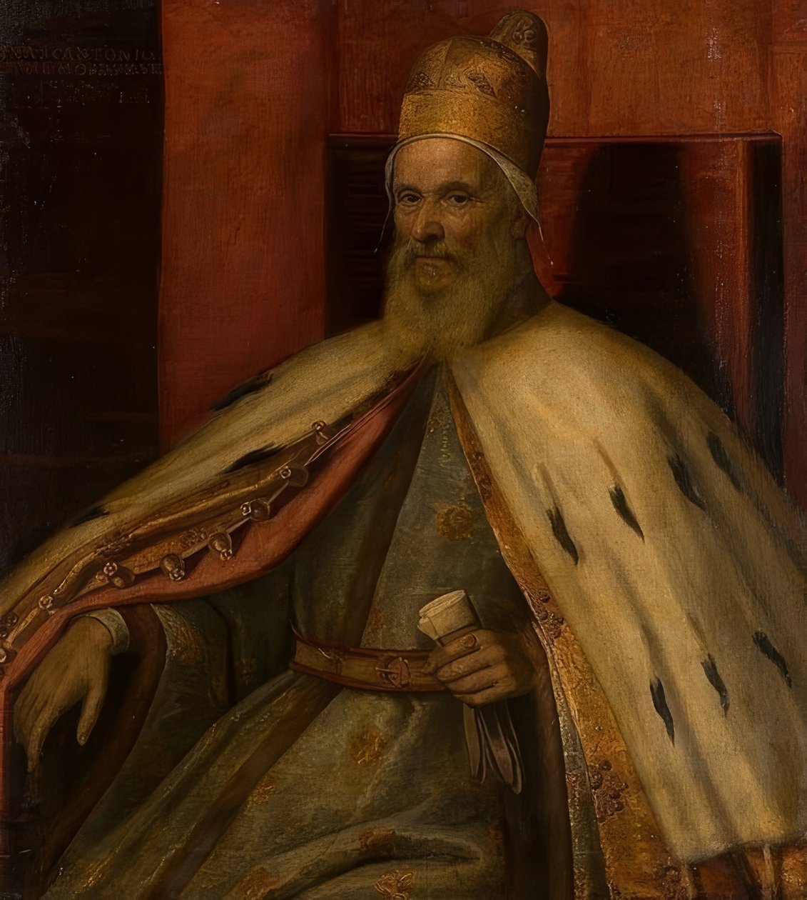 Portrett av Doge Marcantonio Memmo (1537-1615, Doge siden 1612). 17. århundre av Leandro Bassano