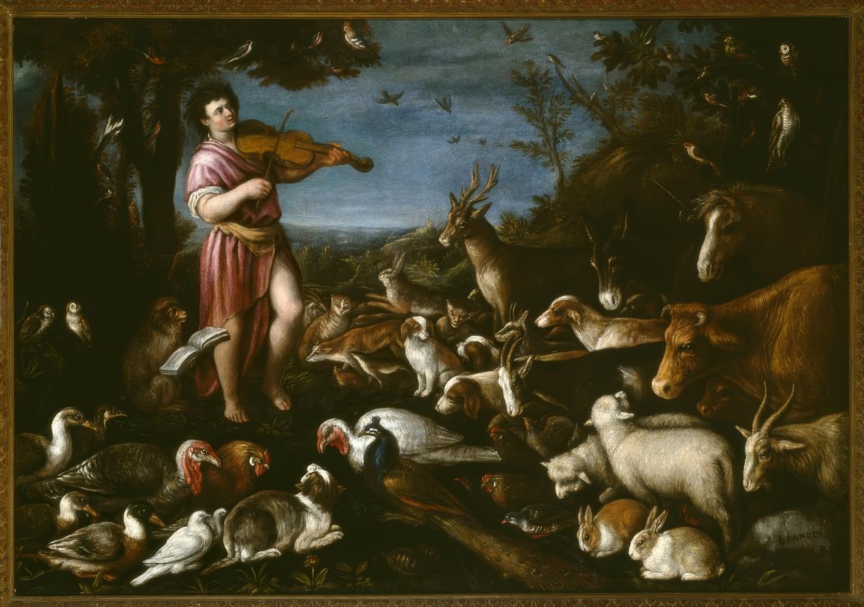 L. da Ponte Bassano, Orpheus fortryller dyrene / maleriene av Leandro Bassano
