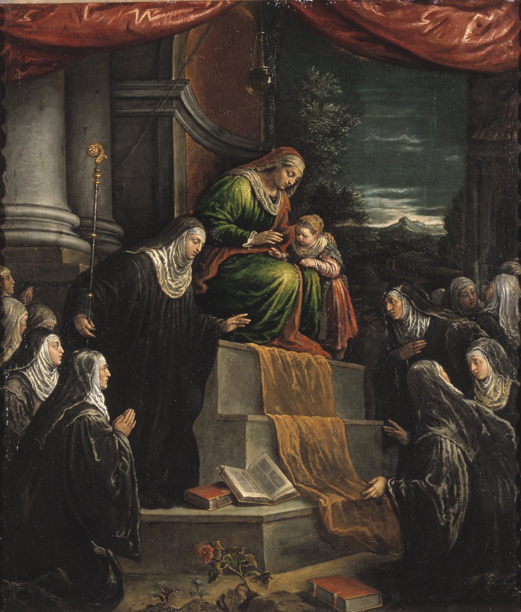 Saint Anne and the Virgin Mary-barn - Saint Anne og Mary som barn, av Bassano, Leandro (1557-1622). Olje på lerret. Størrelse: 117x99cm. Nationalmuseum Stockholm av Leandro da Ponte Bassano