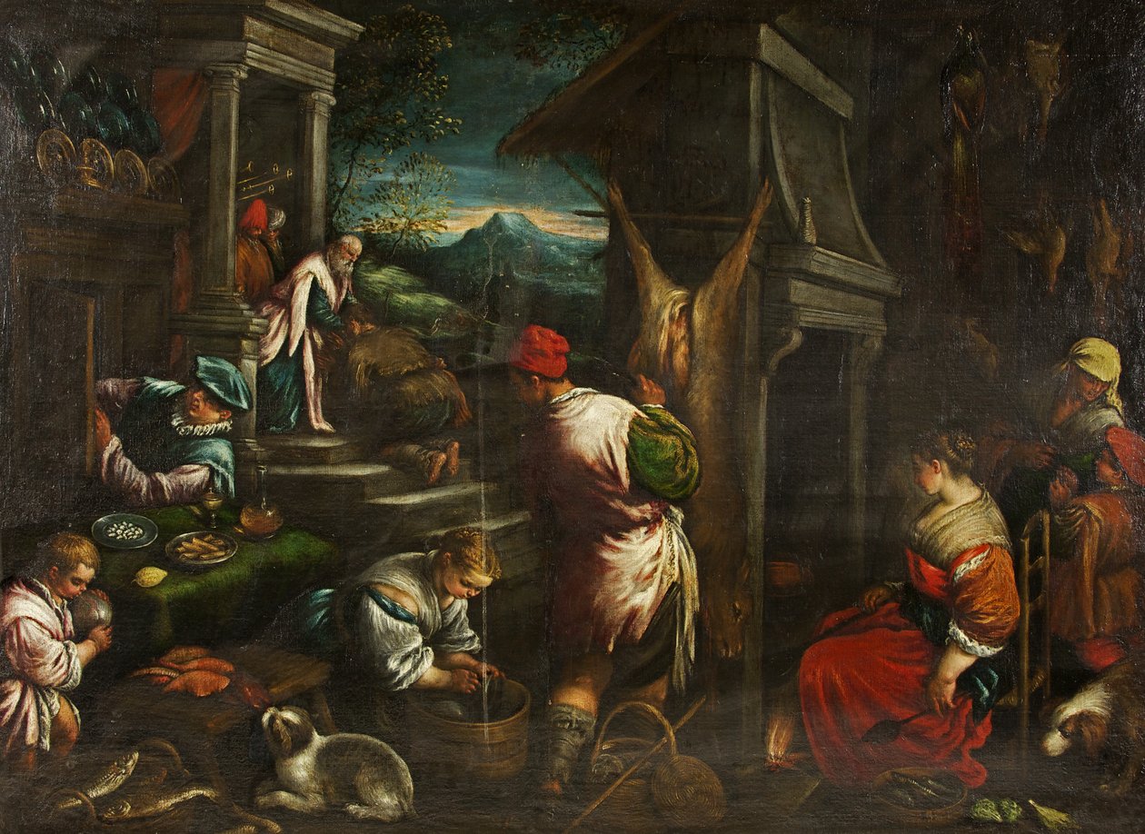 The Return of the Prodigal Son, ca. 1577-88 (olje på lerret) av Leandro da Ponte Bassano