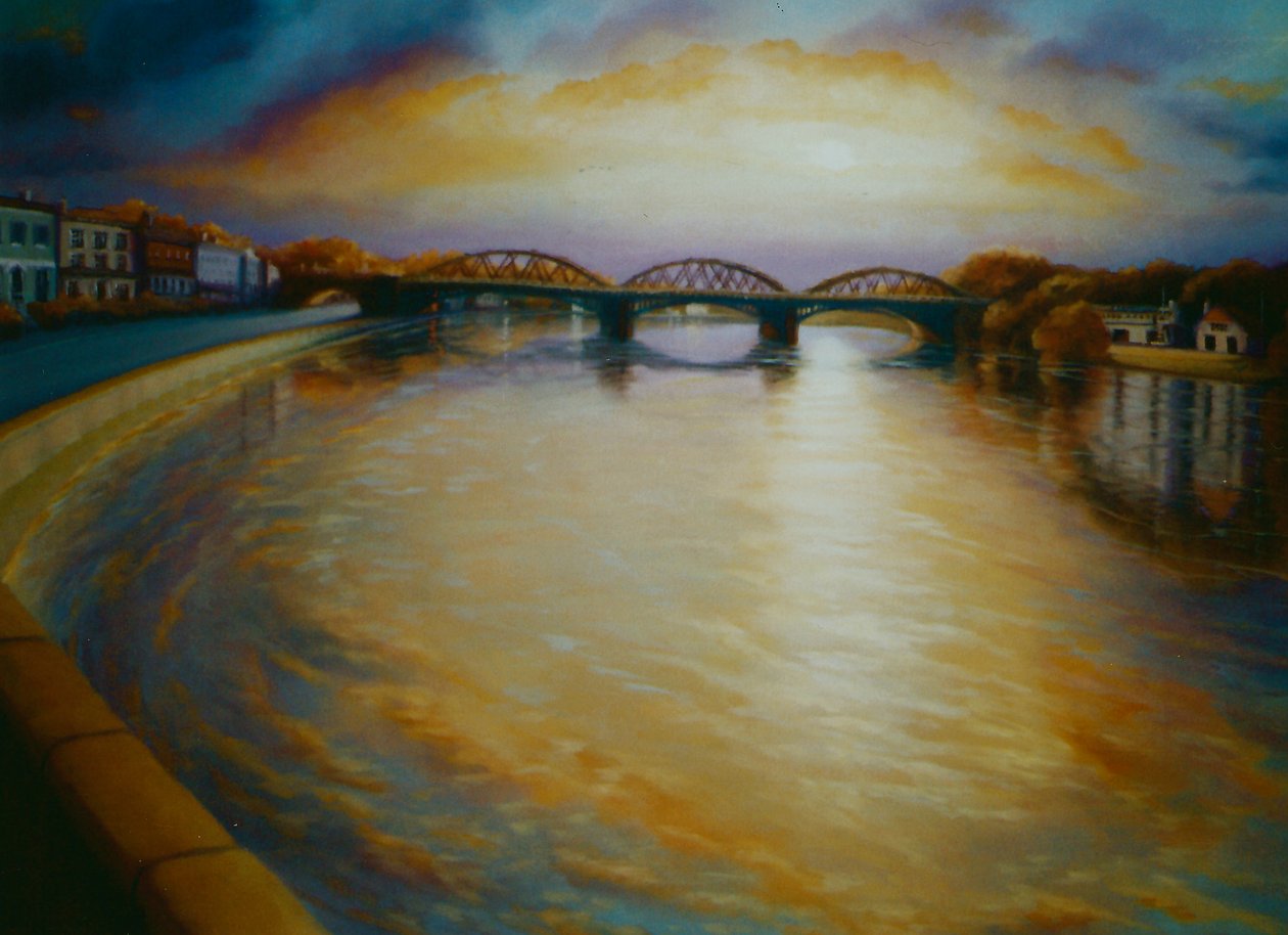 Barnes Bridge, 2006 Thames River solnedgang av Lee Campbell