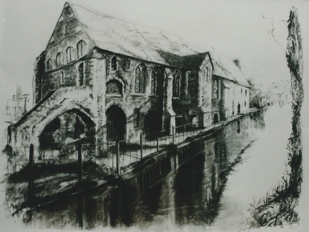 Blackfriars Canterbury, 2000 (kull på papir) av Lee Campbell