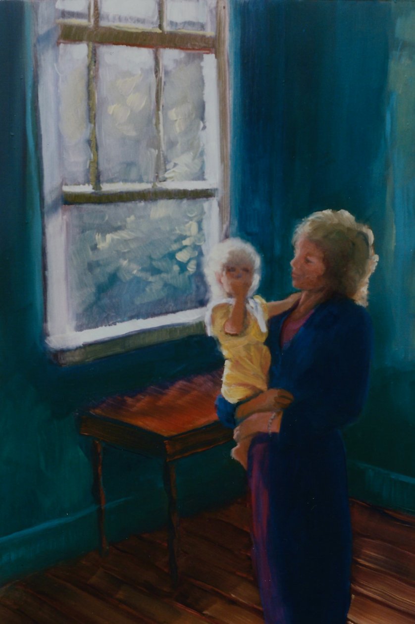 Lily og Mira, 1997 olje på papir av Lee Campbell