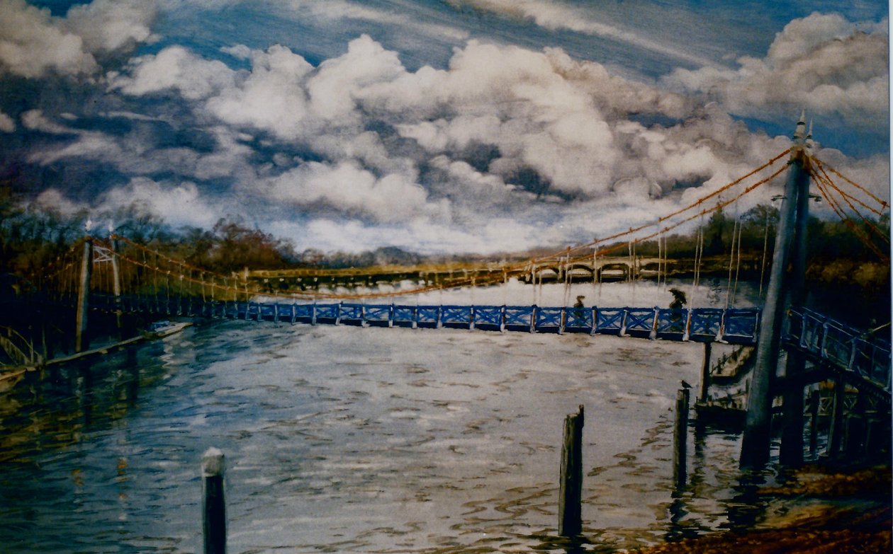 Teddington Lock, 2006 (olje på papir) av Lee Campbell