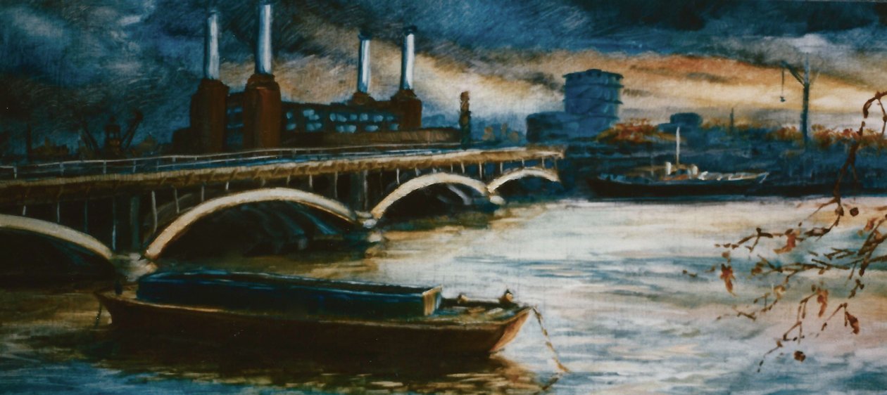 Thames Lighter Boat, 2000 (olje på papir) av Lee Campbell