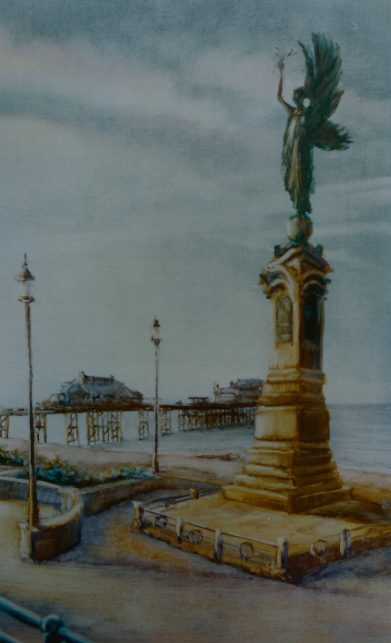 Angel of Hove, 2000 (olje på papir) Brighton-statue av Lee Campbell