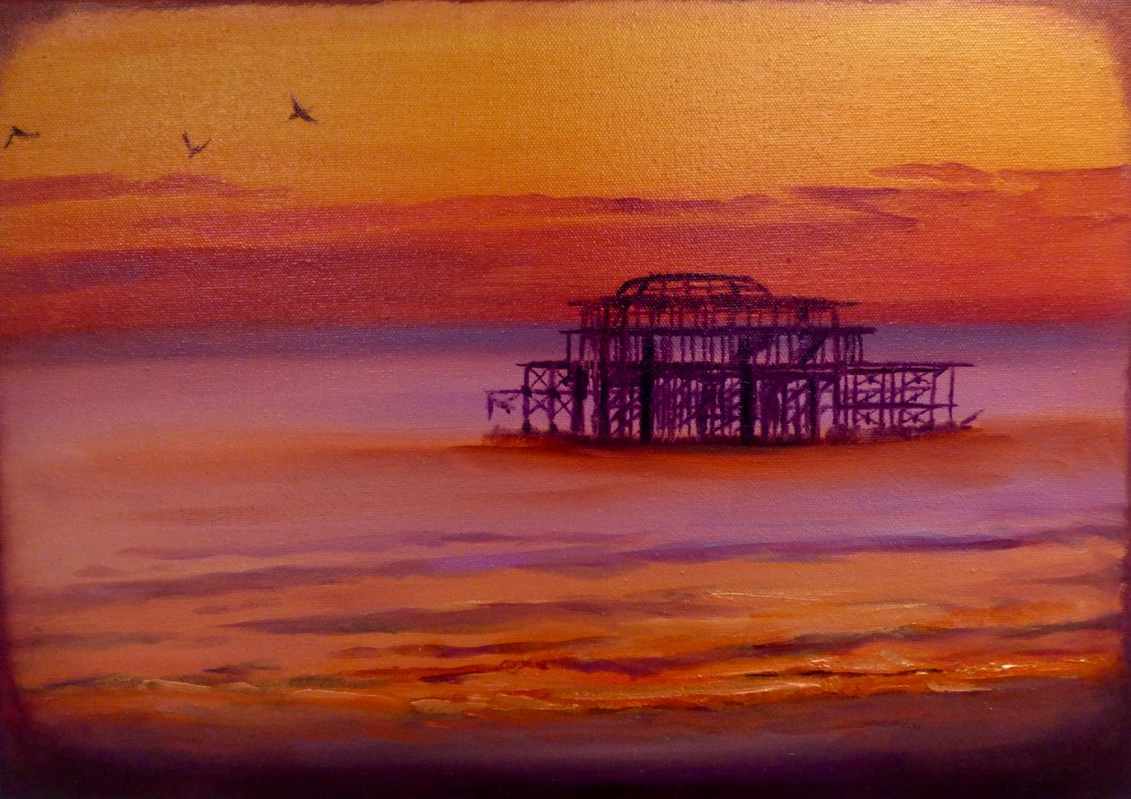 Brighton Glow, 2023 (olje på lerret) av Lee Campbell