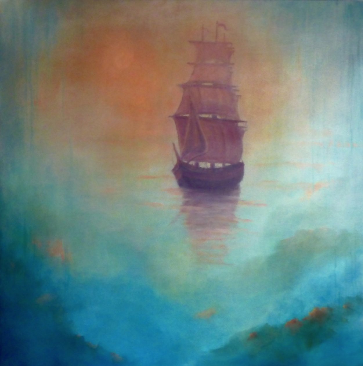 Fata Morgana (spøkelsesskip), 2020 (olje på lerret) av Lee Campbell
