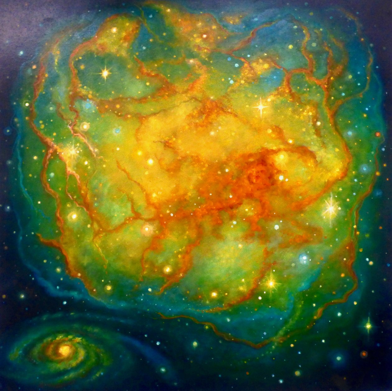 Nebula Emarald, 2023 (olje på lerret) av Lee Campbell